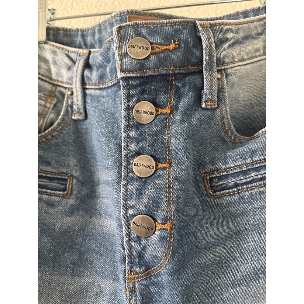 Driftwood Charlee High Rise Crop Wide Leg Jeans Size 27 Boho Buttonfly Womens - Picture 3 of 14